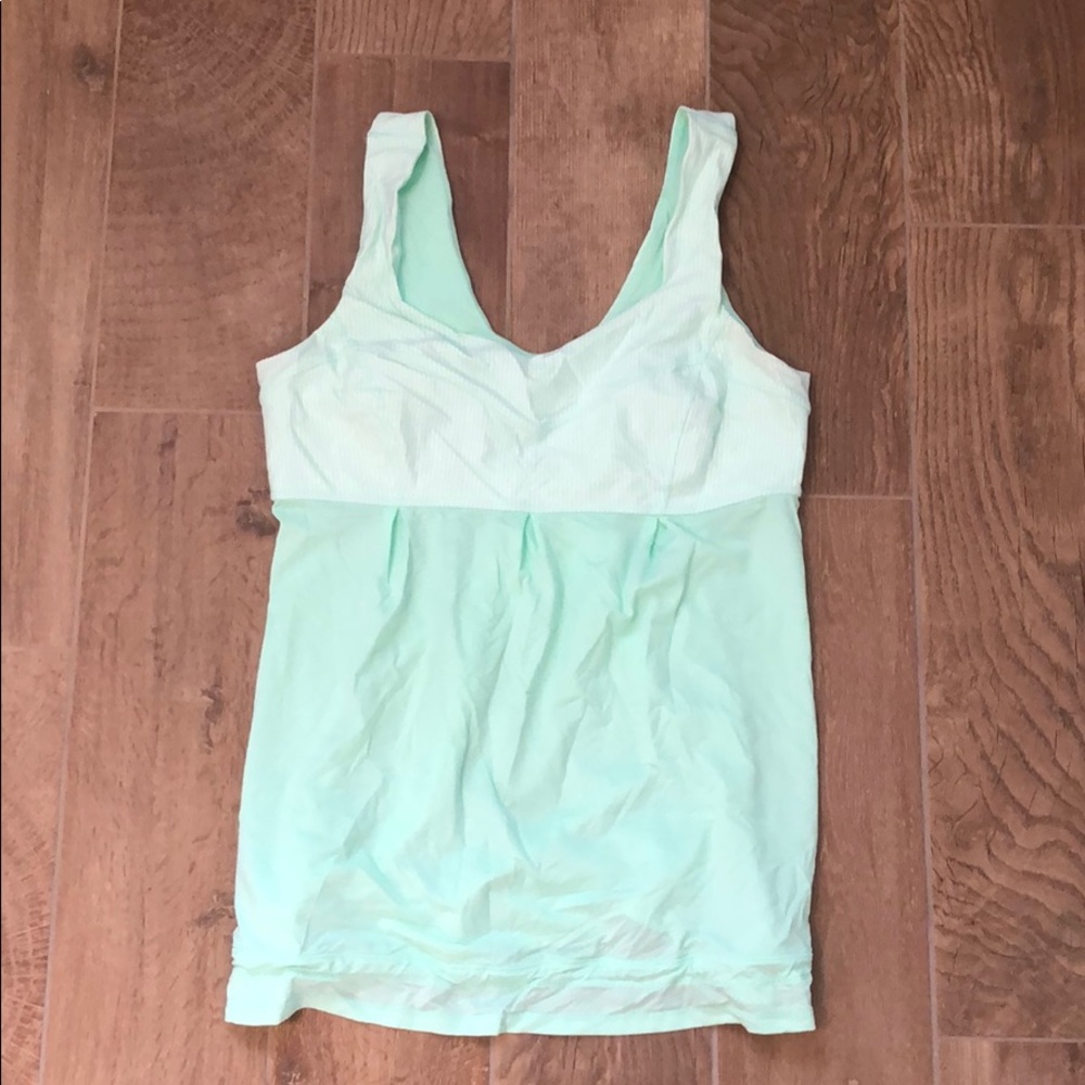 Lululemon green tank top, loose fitting, size 10
